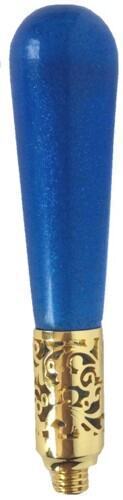 Shimmering Blue resin Wax Seal Stamp Handle 3 1/2" tall, filigree metal at base!
