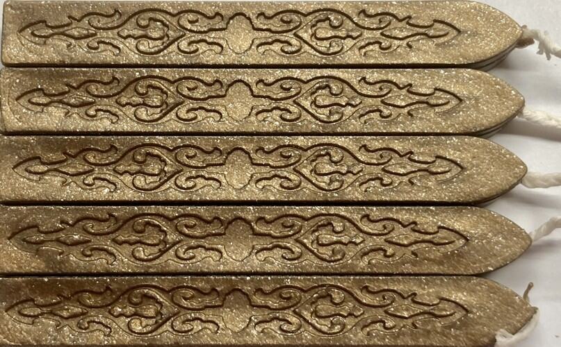 Shimmering Tan Sealing Wax (with wick), 5 Sticks - Make Unique Wax Seals!