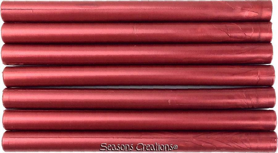 Red Metallic / Pearl Flexible Glue Gun Sealing Wax - 7 Sticks, 5 inches long