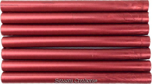Red Satin Metallic / Pearl Flexible Glue Gun Sealing Wax - 7 Sticks, 5 inches long