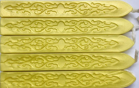 Bright Yellow Pearl Sealing Wax (with wick), 5 Sticks, for Beautiful Wax Seals!