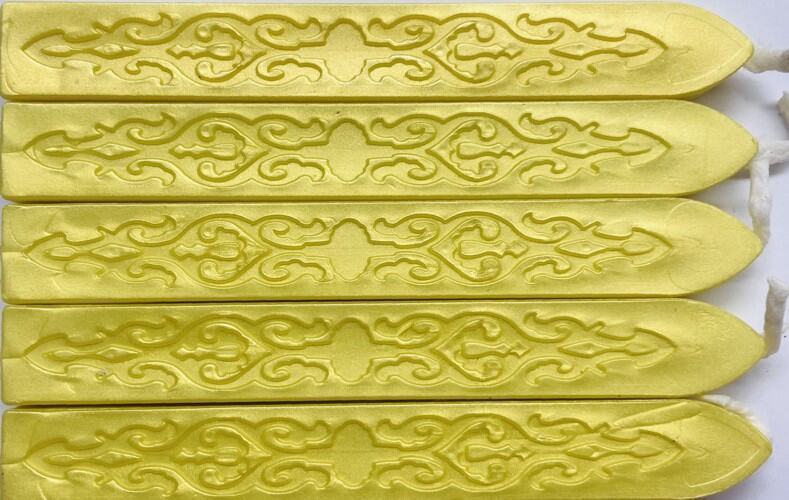 Bright Yellow Pearl Sealing Wax (with wick), 5 Sticks, for Beautiful Wax Seals!