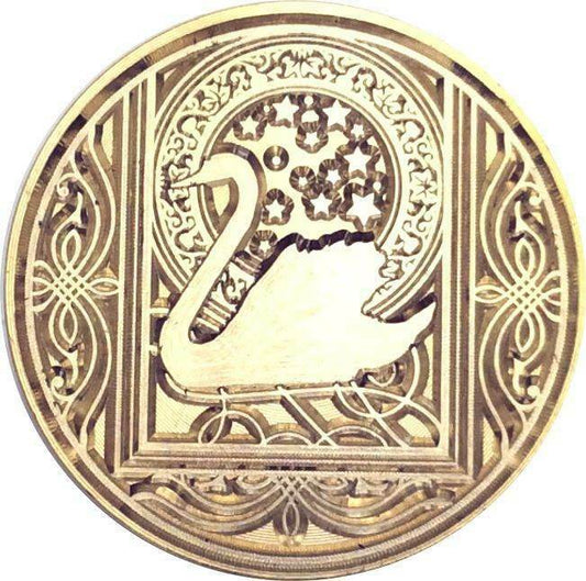 Swan Silhouette in Intricate Frame - deluxe Wax Seal Stamp Head