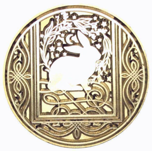 Intricately-framed Bunny Rabbit Wax Seal Stamp Head