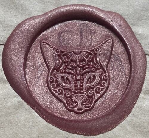 Cat Sugar Skull Wax Seal Stamp Head