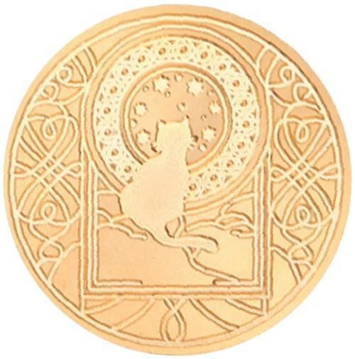 Cat Looking through Round Window - 1.2" diameter Wax Seal Stamp Head