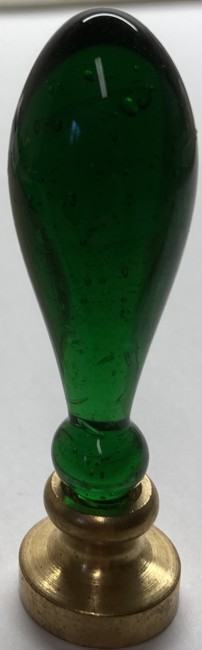 Dark Green Murano glass handle, Handblown glass, Gorgeous! (may be imperfect)