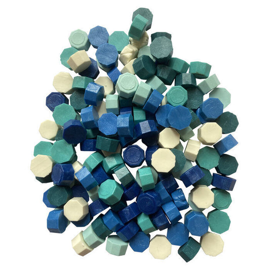 Mermaid Color Mix (blues, aqua, teal) Sealing Wax Beads (approx 250 total beads)