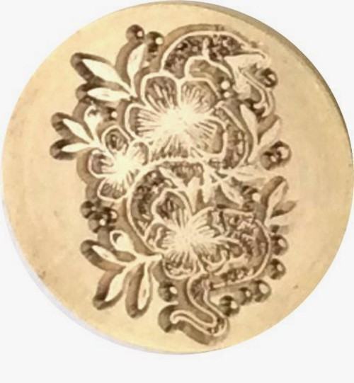 Snake Hiding in a Flowery Vine - 1.2" diameter Wax Seal Stamp Head