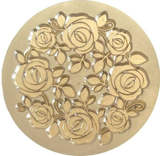 Wreath of Roses Wax Seal Stamp Head, 1.2" diameter - Unique and So Pretty!