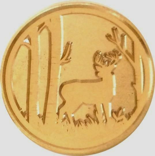 A Deer in the Forest Wax Seal Stamp Head, 1.2" diameter