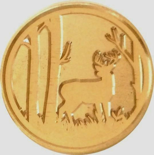 A Deer in the Forest Wax Seal Stamp Head, 1.2" diameter