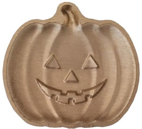 3D Carved Pumpkin Wax Seal Stamp with Dark Green painted wood handle