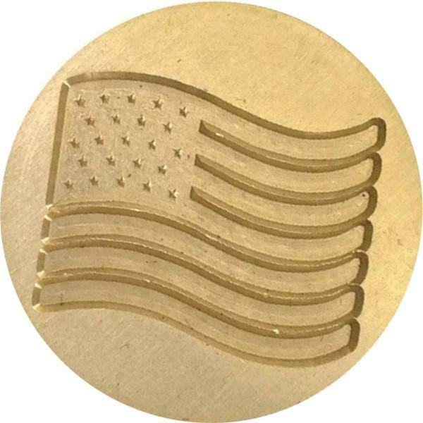 USA Flag Wax Seal Stamp Head, 1" diameter - Patriotic Design!