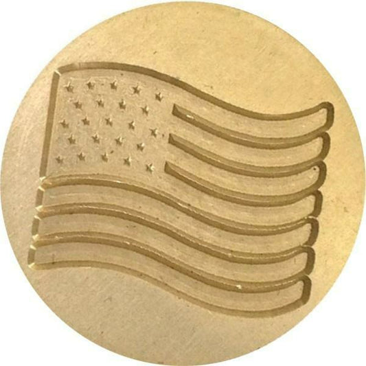USA Flag Wax Seal Stamp Head, 1" diameter - Patriotic Design!