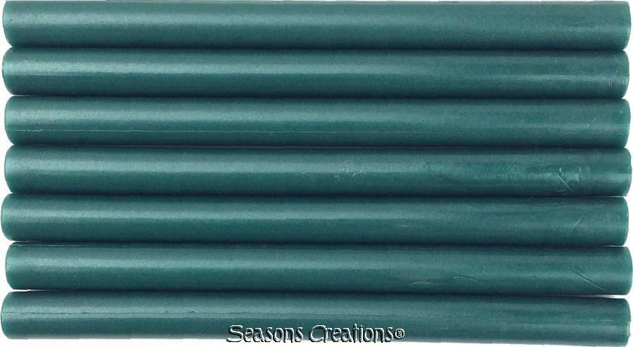 Green (slightly glossy) Flexible Glue Gun Sealing Wax - 7 Sticks, 5 inches long