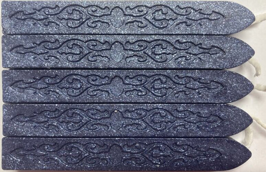 Shimmering Navy Blue Sealing Wax (with wick), 5 Sticks - Make Unique Wax Seals!