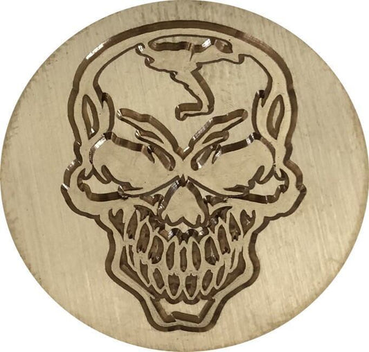Menacing Laughing Cracked Skull 1.2" diameter Wax Seal Stamp Head