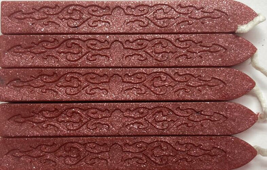 Shimmering Cranberry Sealing Wax (with wick), 5 Sticks - Make Unique Wax Seals!