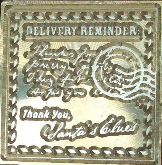 Delivery Reminder Santa's Elves Wax Seal Stamp Head, 1" square