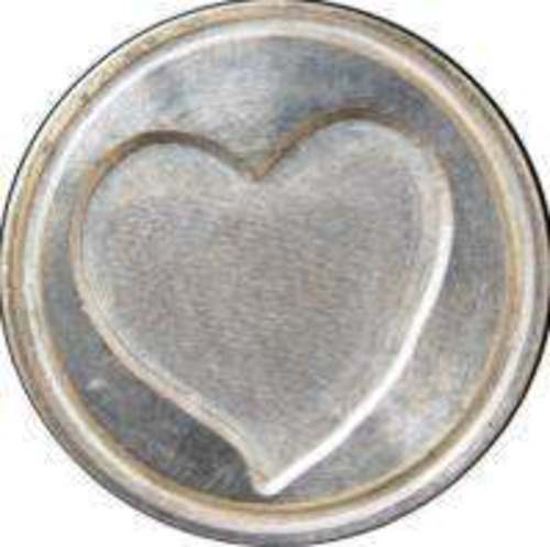 Heart 3/4" brass seal die - Irregular (to use with Murano Glass Handle)
