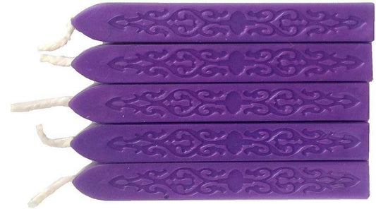Purple Pearl Sealing Wax (with wick) - 5 Sticks, flexible and mailable!