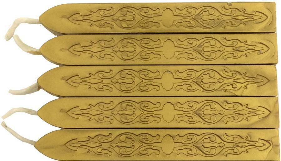Gold Sealing Wax (with wick) - 10 Sticks