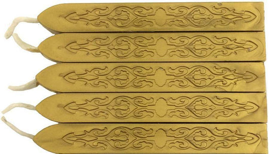 Gold Sealing Wax (with wick) - 10 Sticks