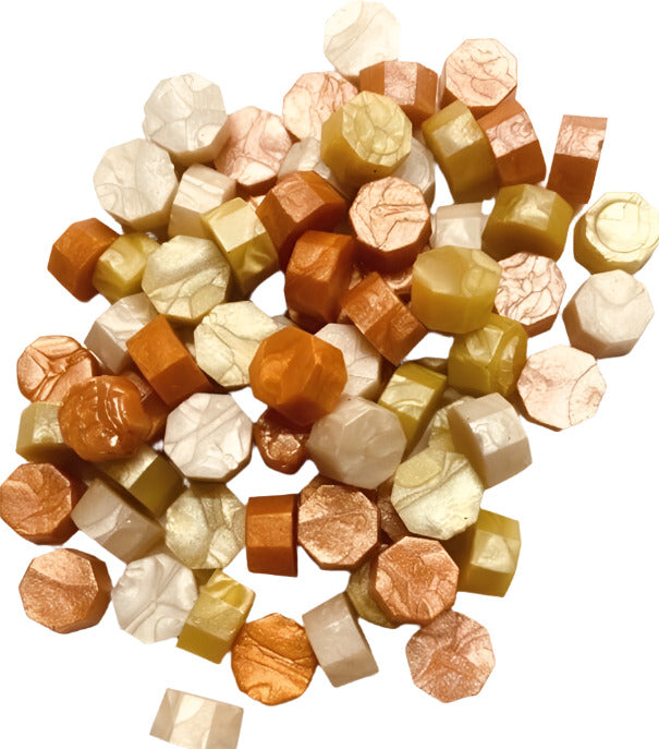 Fiery Aspens (yellow, orange, ivory) Pearl Color Mix Sealing Wax Beads (apprx 250 bds)