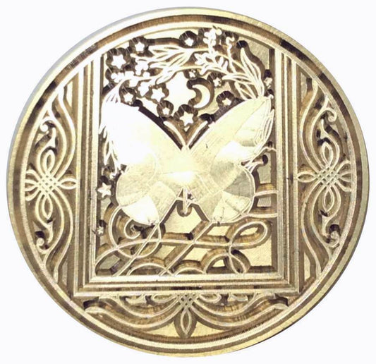 Intricately-framed Butterfly Wax Seal Stamp Head