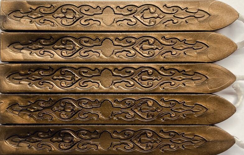 Oil-rubbed Bronze look Sealing Wax (with wick), 5 Sticks, Make Unique Wax Seals!