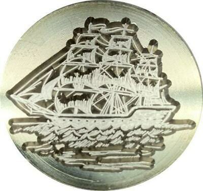 Sailing Ship on the Ocean Intricate Wax Seal Stamp Head, 1.2" diameter (slightly imperfect)