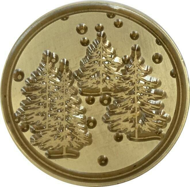 Trees Surrounded by Falling Snow Wax Seal Stamp Head