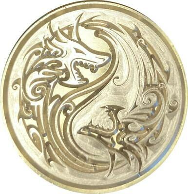 Intertwined Dragons, Yin Yang style Wax Seal Stamp Head