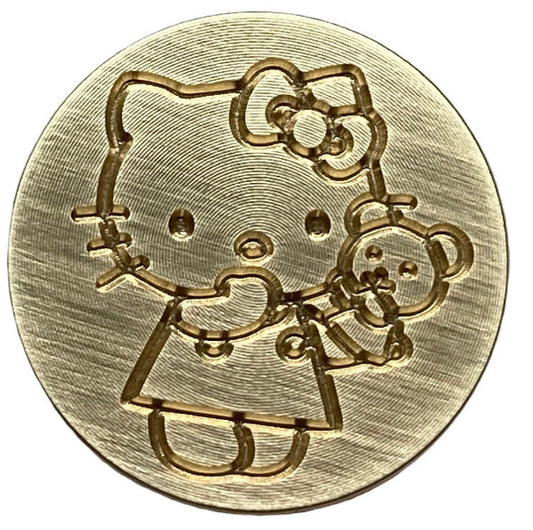 Hello Kitty with stuffed animal - wax seal stamp