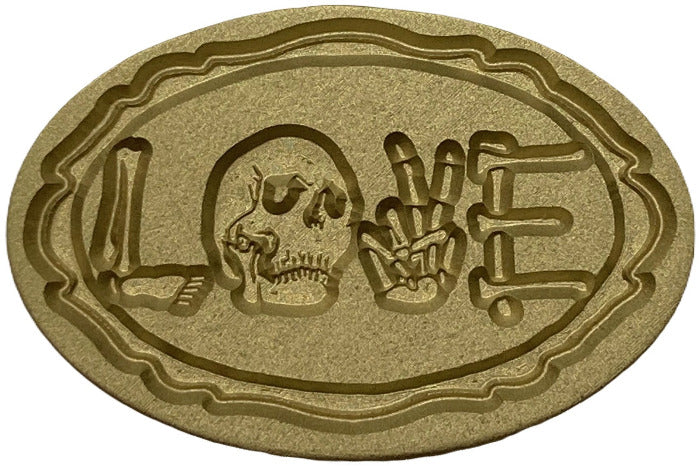 LOVE spelled with skull and bones - wax seal stamp