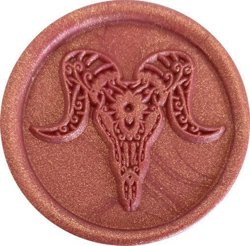 Ram Sugar Skull / Day of the Dead 1.2" diameter Wax Seal Stamp Head