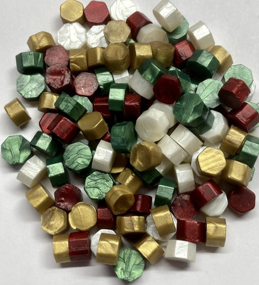 Christmas Metallic & Pearl Color Mix Sealing Wax Beads (approx 250 beads)