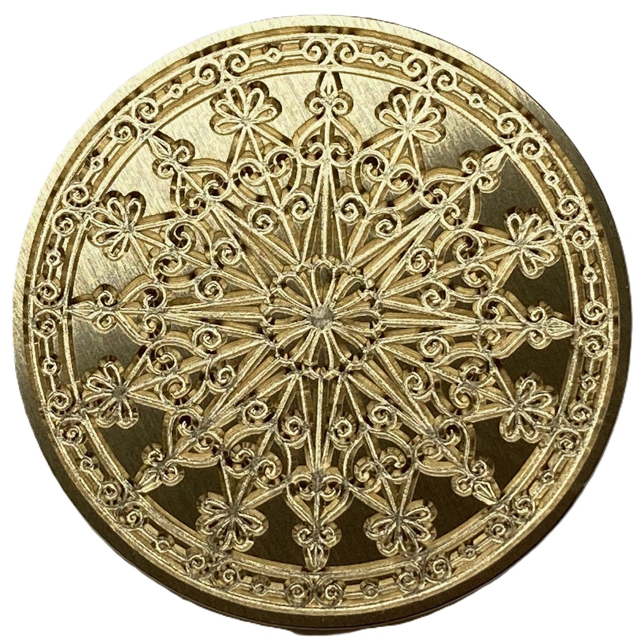 Mandala with Scroll Border Wax Seal Stamp head, beautiful intricate design!