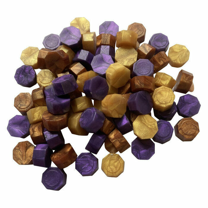 Royal Mix (Purple, Lt Gold, Copper) - approx 250 Sealing Wax Beads for Envelopes