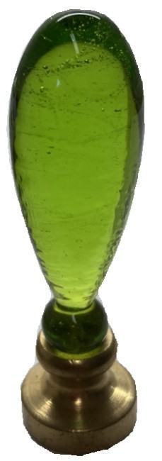 Pistachio (Lt) Green Murano glass handle, Handblown glass, Gorgeous!
