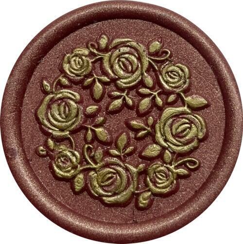 Wreath of Roses Wax Seal Stamp Head, 1.2" diameter - Unique and So Pretty!