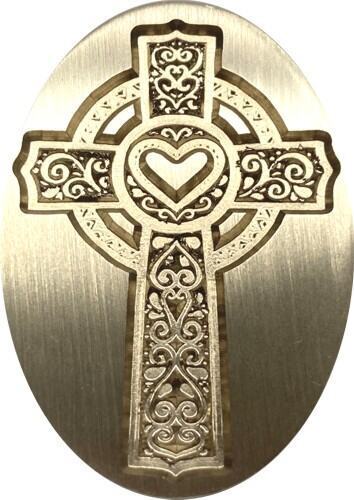 Folk Art-style Cross with Heart Wax Seal Stamp Head