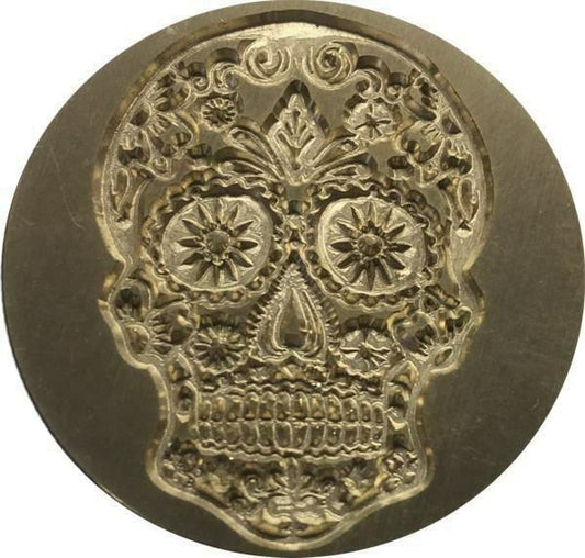 Sugar Skull / Day of the Dead / Calavera Wax Seal Stamp Head, 1.2" diameter