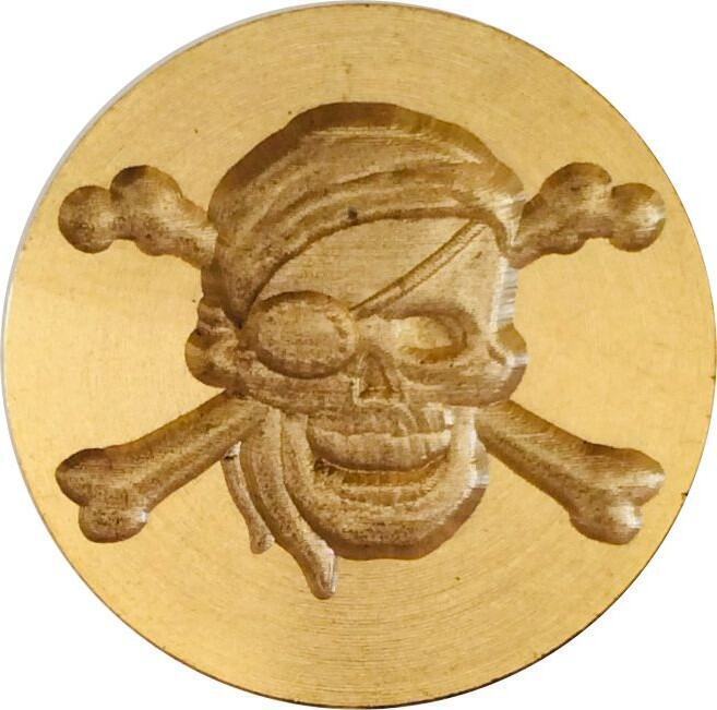 3D Jolly Roger Pirate Skull and Crossbones Wax Seal Stamp head