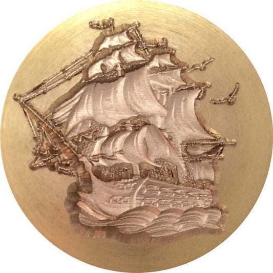 Galleon Pirate Ship 1.2" dia. 3D-engraved Wax Seal Stamp Head
