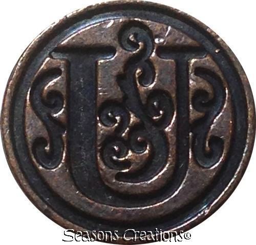 Elegant Initial "U" Wax Seal Stamp head