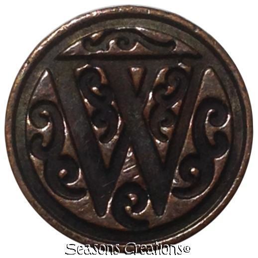 Elegant Initial "W" Wax Seal Stamp head