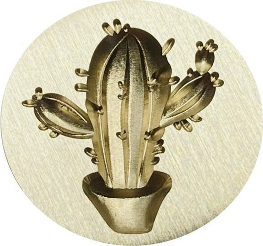 3D Cactus in Pot Wax Seal Stamp head
