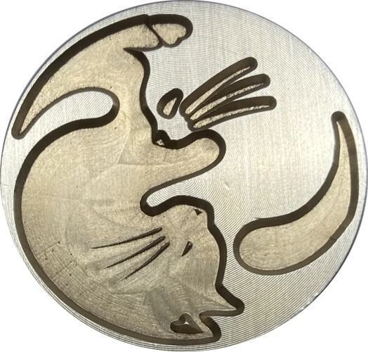 Darling Yin / Yang Cats Wax Seal Stamp head (borderless design)